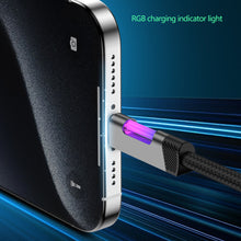 Load image into Gallery viewer, RGB Fast Charging Cable 100W 6A USB Type C Charge Cable with RGB Ambient Light