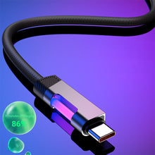Load image into Gallery viewer, RGB Fast Charging Cable 100W 6A USB Type C Charge Cable with RGB Ambient Light