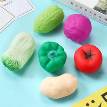 Load image into Gallery viewer, Vinyl Fruit Squeeze Toys Baby Sensory Water Play Fake Fruit Vegetable Squeaky Sensory Stimulation BPA-free Interactive Bathing Toy Kit