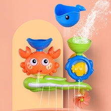Load image into Gallery viewer, Rotating Water Wheel Toy for Baby Shower Monkey/Crab Sensory Suction Cup Water Activity Toy Bathtub Spinner Parent-Child Bath Toy
