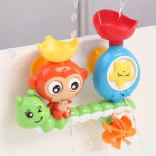 Load image into Gallery viewer, Rotating Water Wheel Toy for Baby Shower Monkey/Crab Sensory Suction Cup Water Activity Toy Bathtub Spinner Parent-Child Bath Toy