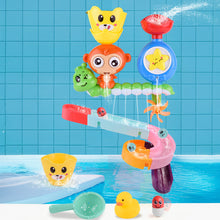 Load image into Gallery viewer, Rotating Water Wheel Toy for Baby Shower Monkey/Crab Sensory Suction Cup Water Activity Toy Bathtub Spinner Parent-Child Bath Toy