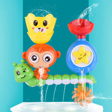 Load image into Gallery viewer, Rotating Water Wheel Toy for Baby Shower Monkey/Crab Sensory Suction Cup Water Activity Toy Bathtub Spinner Parent-Child Bath Toy