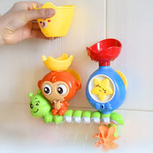 Load image into Gallery viewer, Rotating Water Wheel Toy for Baby Shower Monkey/Crab Sensory Suction Cup Water Activity Toy Bathtub Spinner Parent-Child Bath Toy