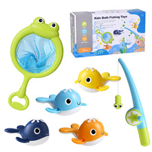 Load image into Gallery viewer, Magnetic Fishing Bath Toy Set Whale Water Play Develop Motor Skills Bathtub Fun Toy Interactive Water Activity Set