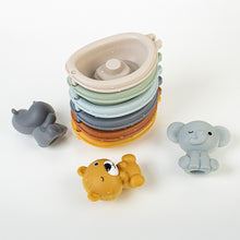 Load image into Gallery viewer, Stackable Bath Boats for Toddlers Water Play Animal Bath Stacking Boats with Puppets Sensory Bath Toys for Babies Parent-Child Bath Time