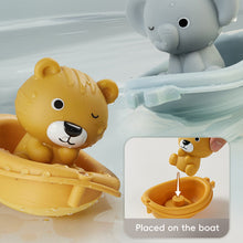 Load image into Gallery viewer, Stackable Bath Boats for Toddlers Water Play Animal Bath Stacking Boats with Puppets Sensory Bath Toys for Babies Parent-Child Bath Time