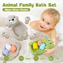Load image into Gallery viewer, Floating Animal Bath Toys Baby Bathtub Hippos Seals Otters Easy-Grip Colorful Bathtime Fun Interactive Water Activity Toys for Kids