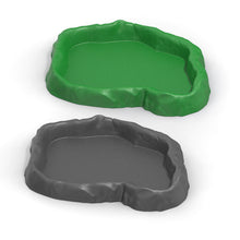 Load image into Gallery viewer, Simulated Natural Rock Shape Reptile Food Water Bowl Bathing Dish Dual Use Bowl For Turtles Lizard Snake Frog