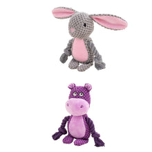 Load image into Gallery viewer, Dog Plush Chew Toy Cute Animals Shaped Pet Plush Cotton Rope Toy Interactive Toy Tug Of War Chew Resistan Squeaky Toy