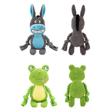 Load image into Gallery viewer, Dog Plush Chew Toy Cute Animals Shaped Pet Plush Cotton Rope Toy Interactive Toy Tug Of War Chew Resistan Squeaky Toy