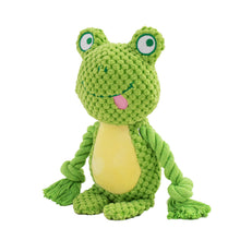 Load image into Gallery viewer, Dog Plush Chew Toy Cute Animals Shaped Pet Plush Cotton Rope Toy Interactive Toy Tug Of War Chew Resistan Squeaky Toy