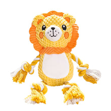 Load image into Gallery viewer, Colorful Animals Shaped Dog Stuffed Plush Bite Toy Interactive Pet Toy for Fun Pet Cotton Rope Chew Resistan Squeaky Toy