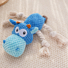 Load image into Gallery viewer, Colorful Animals Shaped Dog Stuffed Plush Bite Toy Interactive Pet Toy for Fun Pet Cotton Rope Chew Resistan Squeaky Toy