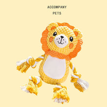 Load image into Gallery viewer, Colorful Animals Shaped Dog Stuffed Plush Bite Toy Interactive Pet Toy for Fun Pet Cotton Rope Chew Resistan Squeaky Toy