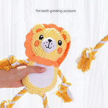 Load image into Gallery viewer, Colorful Animals Shaped Dog Stuffed Plush Bite Toy Interactive Pet Toy for Fun Pet Cotton Rope Chew Resistan Squeaky Toy