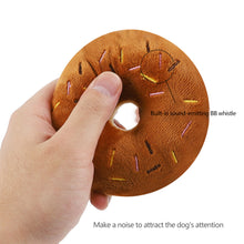 Load image into Gallery viewer, Dog Donuts Plush Toys Chew Toy Funny Puppy Dog Interactive Toy Chew Resistan Squeaky Toy Cat and Dog Boredom Relief Toys