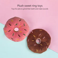 Load image into Gallery viewer, Dog Donuts Plush Toys Chew Toy Funny Puppy Dog Interactive Toy Chew Resistan Squeaky Toy Cat and Dog Boredom Relief Toys