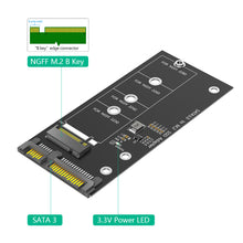 Load image into Gallery viewer, M.2 NGFF to SATA Adapter Card B Key/B & M Key SSD Converter NGFF M2 to 2.5 Inch SATA III Drivers For NGFF M.2 2280 2260 2242 2230 SSD (Not for M.2 NVME)