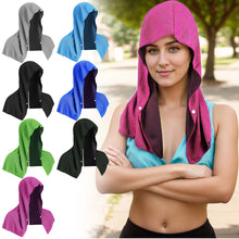 Load image into Gallery viewer, 1PC Outdoor Sports Quick-Dry Cooling Scarf Towel Single Button Design Gym Beach Camping U-Shaped Cooling Sun Protection Head Wrap