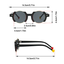 Load image into Gallery viewer, Half-frame Round Glasses Fashionable Personality Hip-hop Trend Flamboyant Sunglasses Contrasting Sunglasses
