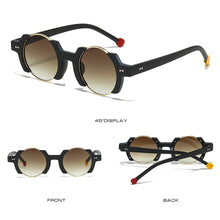 Load image into Gallery viewer, Half-frame Round Glasses Fashionable Personality Hip-hop Trend Flamboyant Sunglasses Contrasting Sunglasses