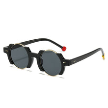 Load image into Gallery viewer, Half-frame Round Glasses Fashionable Personality Hip-hop Trend Flamboyant Sunglasses Contrasting Sunglasses