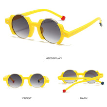 Load image into Gallery viewer, Half-frame Round Glasses Fashionable Personality Hip-hop Trend Flamboyant Sunglasses Contrasting Sunglasses