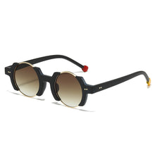 Load image into Gallery viewer, Half-frame Round Glasses Fashionable Personality Hip-hop Trend Flamboyant Sunglasses Contrasting Sunglasses