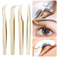 Load image into Gallery viewer, Eyelash Tweezers Grafting Eyelash Tweezers Beauty Eyelash Tweezers Blooming Golden Feather Clip False Eyelash Clip Beauty Tool