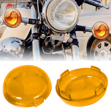 Load image into Gallery viewer, 2Pcs Motorcycle Indicator Turn Signal Light Lens Cover Caps For Harley Dyna Softail Electra Glide Road King Sportster 883 1200