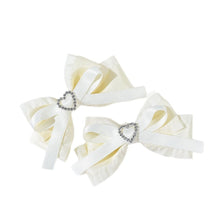 Load image into Gallery viewer, 2pcs Heart Shaped Bow Hair Clip Sweet Rhinestone Double Ponytail Headwear Kawaii Lolita Cosplay Headdress Jk Uniform Hair Accessory