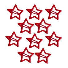 Load image into Gallery viewer, 10Pcs/Lot Red Star Snap Clip Girl Waterdrop Barrettes Side Hairpin Women Hair Clip Accessories Kawaii BB Clips Lovely Star Hairpins