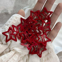 Load image into Gallery viewer, 10Pcs/Lot Red Star Snap Clip Girl Waterdrop Barrettes Side Hairpin Women Hair Clip Accessories Kawaii BB Clips Lovely Star Hairpins