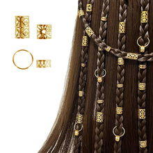 Load image into Gallery viewer, 80pcs Dreadlock Hair Beads Alloy Hollow Hair Braid Rings For Girls Women Stylish Hair Jewelry Locks for Braids Hair Accessories