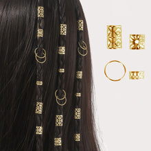 Load image into Gallery viewer, 80pcs Dreadlock Hair Beads Alloy Hollow Hair Braid Rings For Girls Women Stylish Hair Jewelry Locks for Braids Hair Accessories