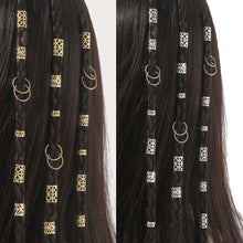 Load image into Gallery viewer, 80pcs Dreadlock Hair Beads Alloy Hollow Hair Braid Rings For Girls Women Stylish Hair Jewelry Locks for Braids Hair Accessories