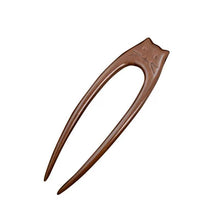 Load image into Gallery viewer, Chinese Style Cat Pattern Wooden U Shaped Hair Sticks for Hanfu Hairpin Headwear Headpieces Hair Accessories