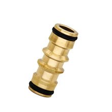 Load image into Gallery viewer, 1pc Garden Brass Hose 2 Way Connector Joiner Coupler Watering Water Pipe Tap Male Water Pipe Repair Extension Joint