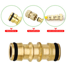 Load image into Gallery viewer, 1pc Garden Brass Hose 2 Way Connector Joiner Coupler Watering Water Pipe Tap Male Water Pipe Repair Extension Joint