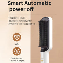 Load image into Gallery viewer, EU/US/UK/AU Plug Negative Ion Hair Straightener Brush 2-in-1 Anti-Damage Ionic Hair Styler Fast Heating Frizz Control Portable for Lazy Girls