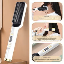 Load image into Gallery viewer, EU/US/UK/AU Plug Negative Ion Hair Straightener Brush 2-in-1 Anti-Damage Ionic Hair Styler Fast Heating Frizz Control Portable for Lazy Girls