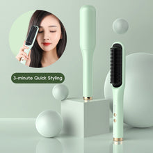 Load image into Gallery viewer, EU/US/UK/AU Plug Negative Ion 2-in-1 Straightening & Curling Comb Shine Enhancing Temperature Frizz Control Lazy Girl Hair Styling Tool