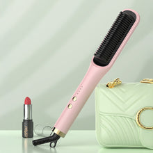 Load image into Gallery viewer, EU/US/UK/AU Plug Negative Ion 2-in-1 Straightening & Curling Comb Shine Enhancing Temperature Frizz Control Lazy Girl Hair Styling Tool