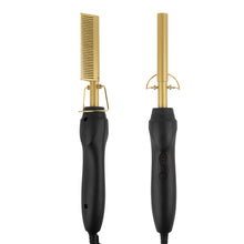 Load image into Gallery viewer, US/EU/UK Plug 2-in-1 Straightening & Curling Comb Fast Heating Hair Brush Frizz Control Salon Quality Beauty Girl Hair Styling Tool