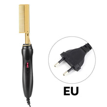 Load image into Gallery viewer, US/EU/UK Plug 2-in-1 Straightening & Curling Comb Fast Heating Hair Brush Frizz Control Salon Quality Beauty Girl Hair Styling Tool