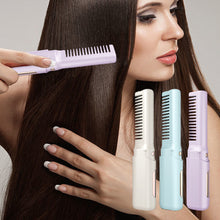 Load image into Gallery viewer, 2-in-1 Mini Travel Hair Styler Wireless USB-C Rechargeable Curling & Straightening LCD Comb Auto Shutoff for Travel Beauty Hair Tool