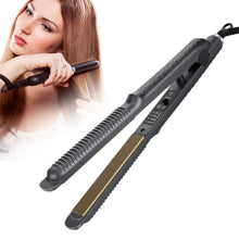 Load image into Gallery viewer, US/EU/UK Plug 2-in-1 Hair Straightener Curler Mini Flat Iron for Bangs Portable Small Wavy Curls Instant Heat Curl Ends Hair Tool