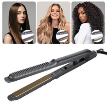 Load image into Gallery viewer, US/EU/UK Plug 2-in-1 Hair Straightener Curler Mini Flat Iron for Bangs Portable Small Wavy Curls Instant Heat Curl Ends Hair Tool