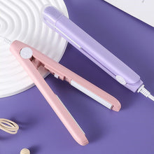 Load image into Gallery viewer, EU/US Portable Hair Styling Iron Cute Mini Travel Hair Straightener Bangs Styling Hair Iron Set Curl Ends Hair Clip Hair Beauty